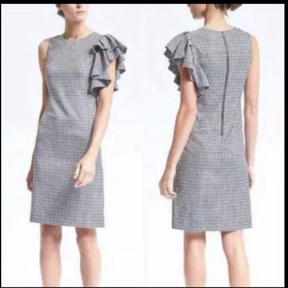 🍌Banana Republic Ruffle Plaid Dress🍌